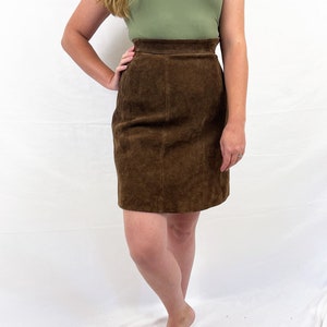 Vintage 1970s 70s Leather Suede Skirt image 3