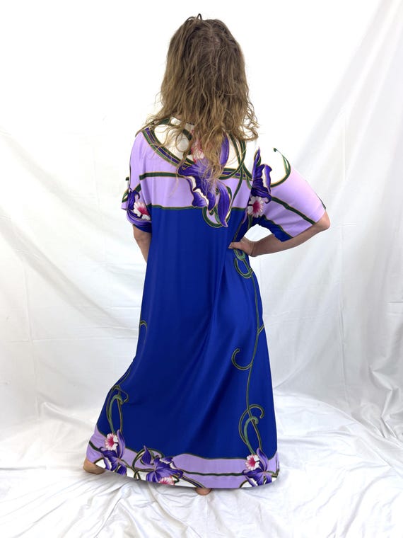Vintage 1970s 80s Hawaiian Maxi Dress - By Resort Line View 2