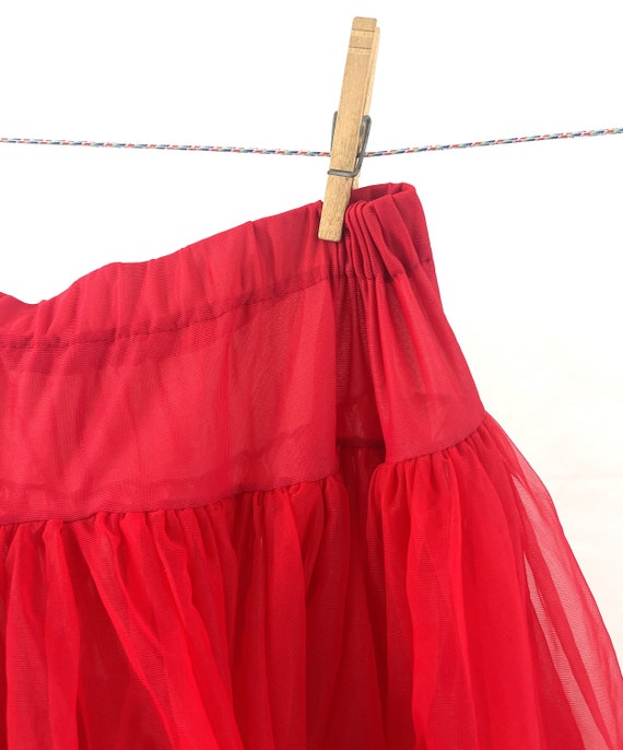 Vintage Red Square Dancing Petticoat Tutu Crinoli… - image 4