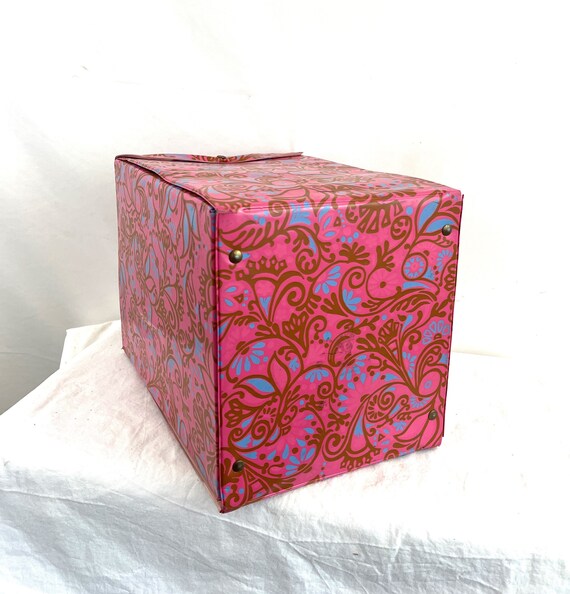 Vintage 1960s 60s Pink Psychedelic Wig Box Case - image 2