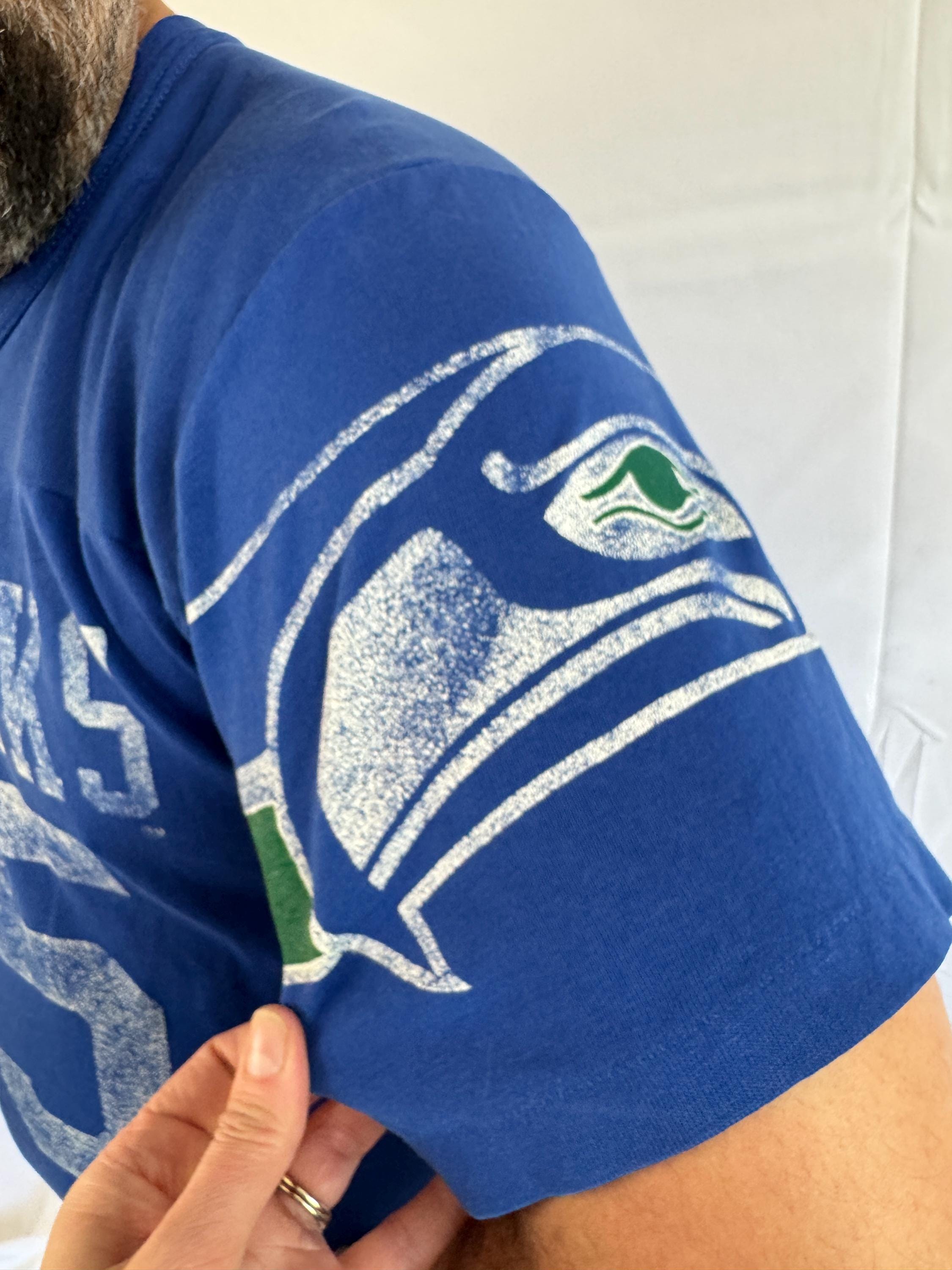 ローリングスUSA製 シアトル・シーホークス フットボールTシャツ NFL 80s USA Rawlings NFL seahawks football T-shirt | 古着屋 grin days