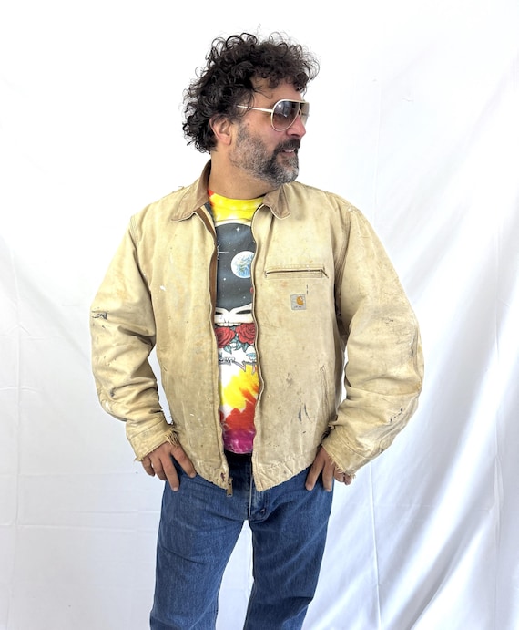 Vintage Carhartt Thrashed Destroyed Distressed Detroit Jacket Coat