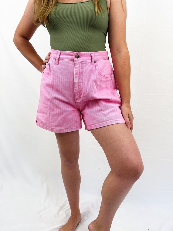 Vintage 80s Pink Striped Bill Blass Shorts - image 1