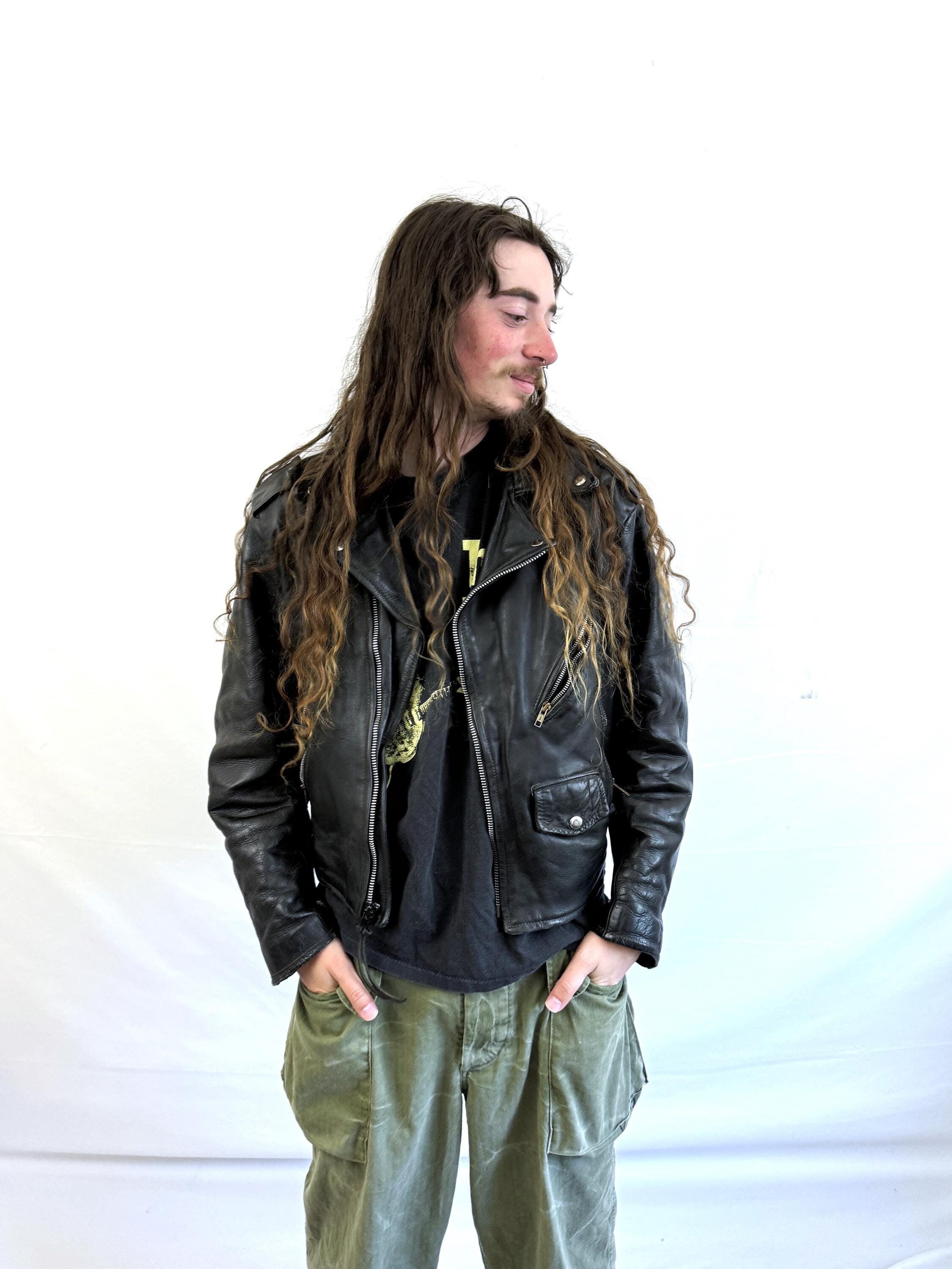 vintage ヴィンテージ　短丈　ライダース　レザー　punk vintage 90s punk short riders jacket