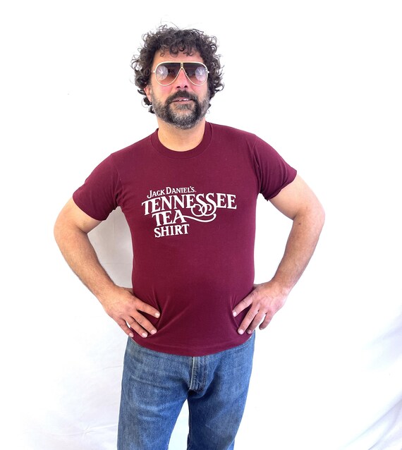 Vintage 1980s 80s Red Maroon Jack Daniels Whiskey Tennessee Tea