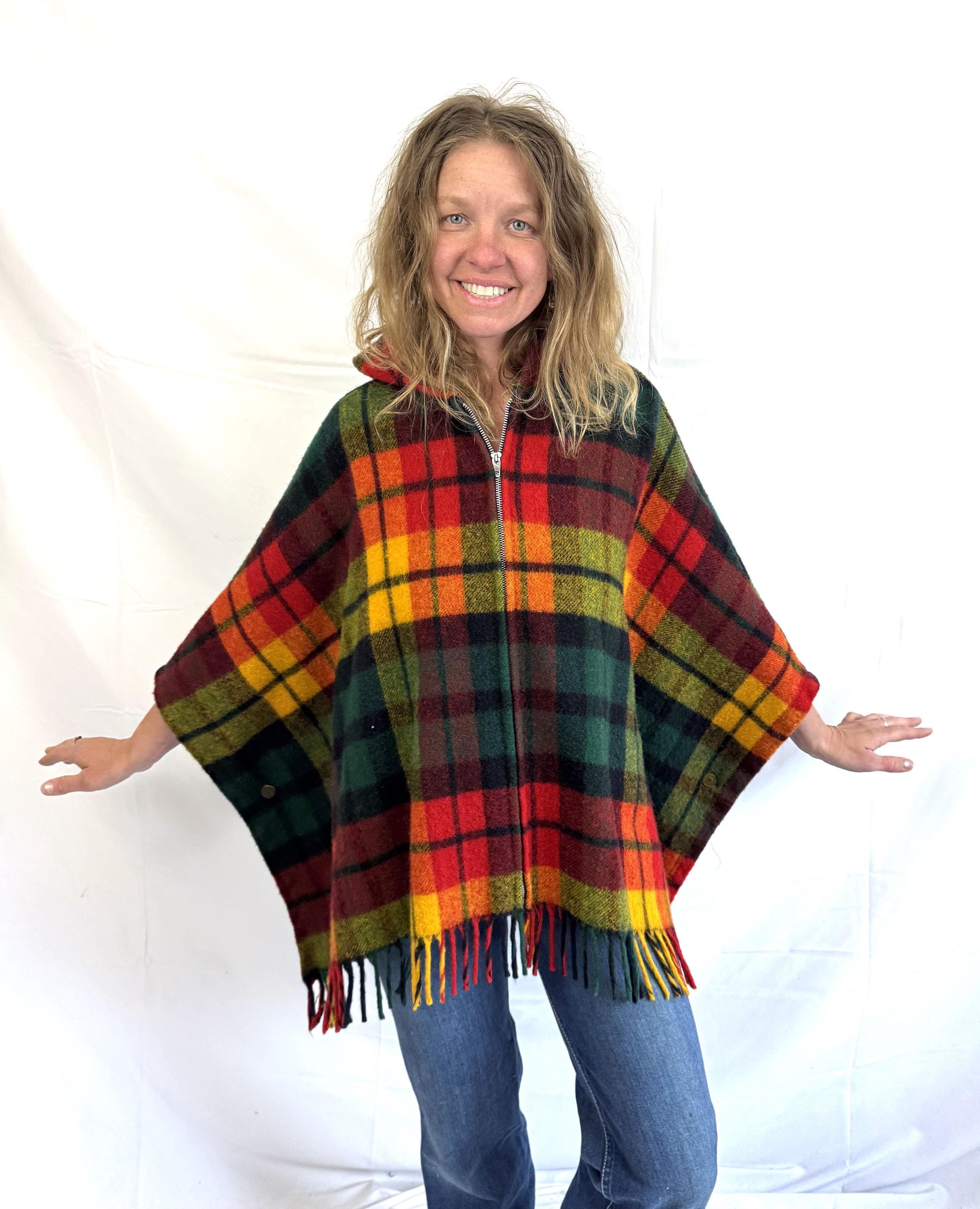 60's Hooded Poncho - Etsy