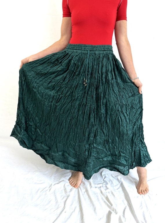 Green maxi skirt with shorts 2025