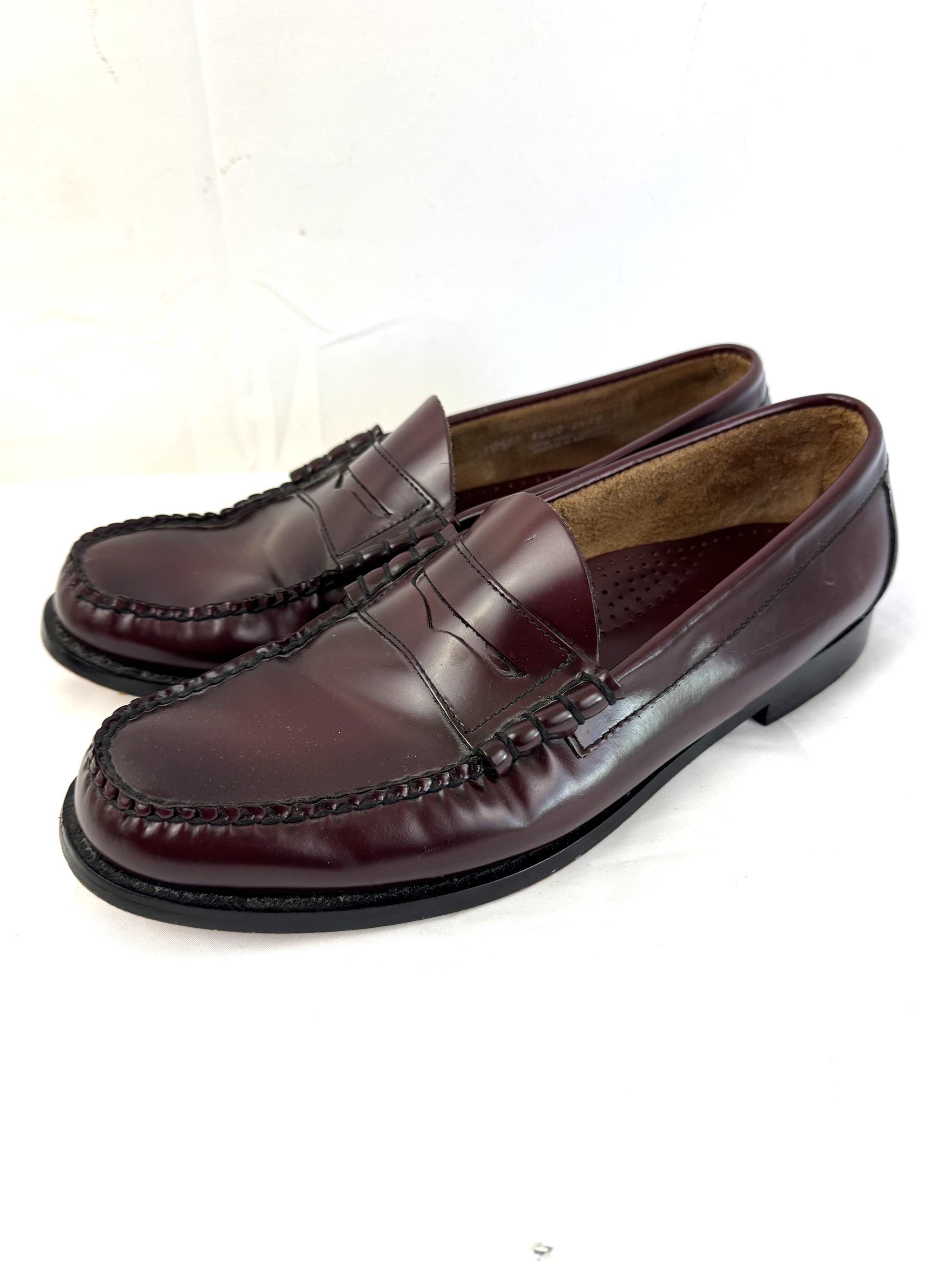 Vintage Bass Weejuns Hand Crafted Penny Loafers Leather 