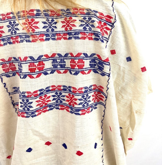 Vintage 1970s Ethnic Boho Embroidered Dashiki Caf… - image 5