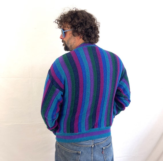 Vintage 80s 90s Rainbow Knit Sweater - Colours by… - image 5