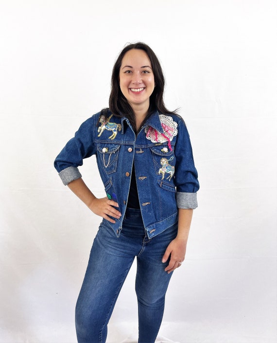 Vintage 1980s 80s OOAK Wrangler Denim Jacket