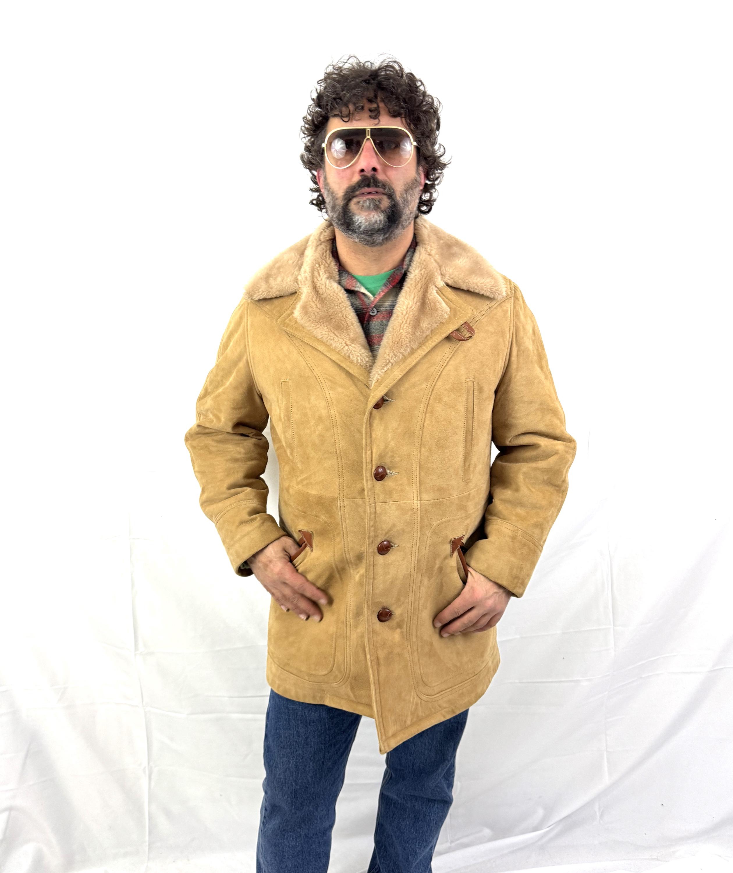 Vintage 1970s 70s Mcgregor Suede Leather Sherpa Coat - Etsy