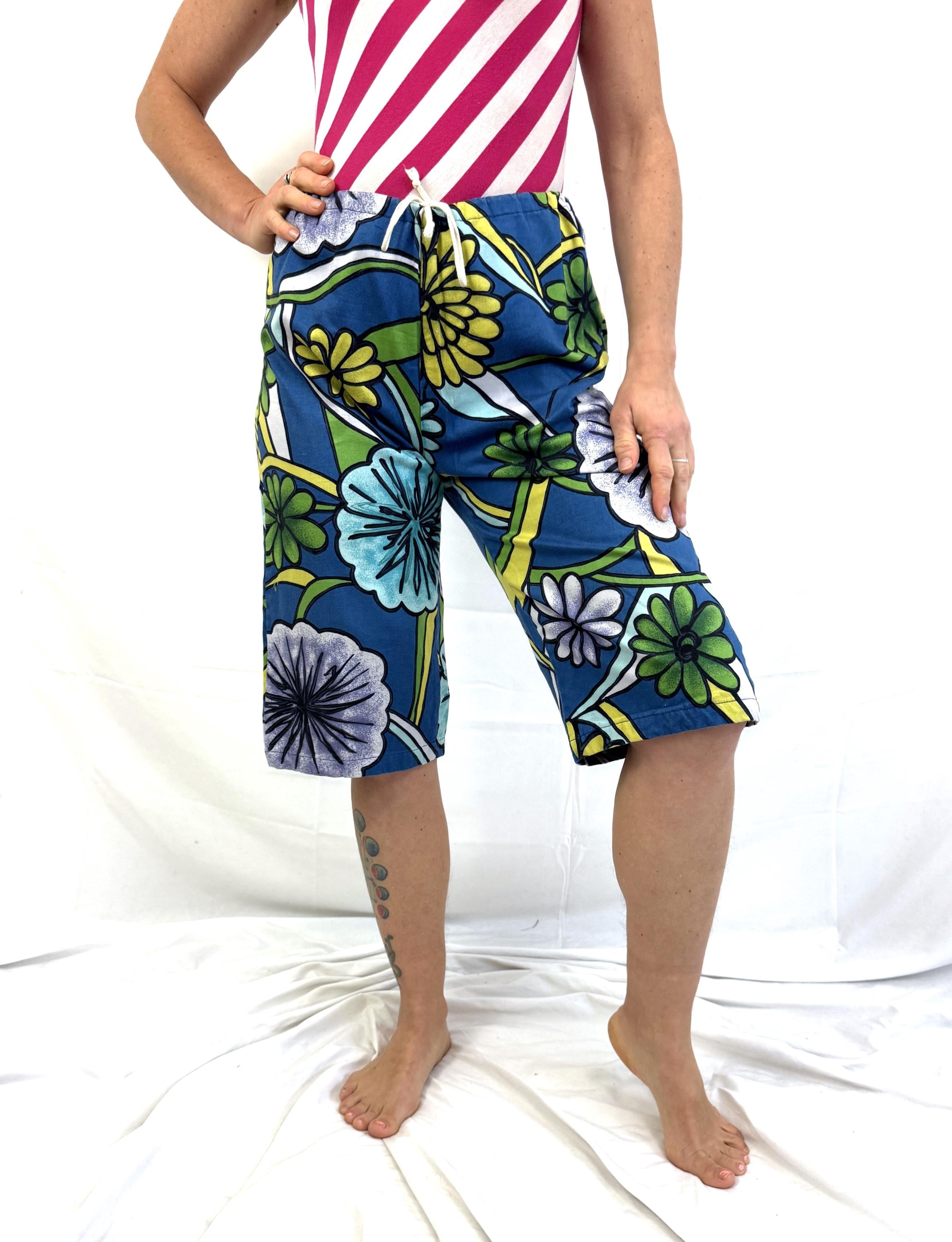 70s 80s US vintage 花柄　キュロット ショートパンツ Q303 Vintage 80s 1980s Original Surf Line Hawaii Floral Flower Jams