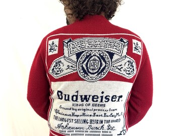 RARE Original Vintage 1970s 70s Budweiser Beer Knit Sweater - Etsy
