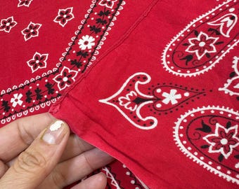 Vintage Wash Fast Washfast Red Bandana Workwear Kerchief