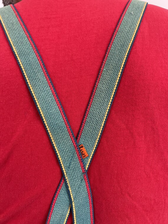 Vintage 1970s 80s Levis Striped Suspenders - image 4
