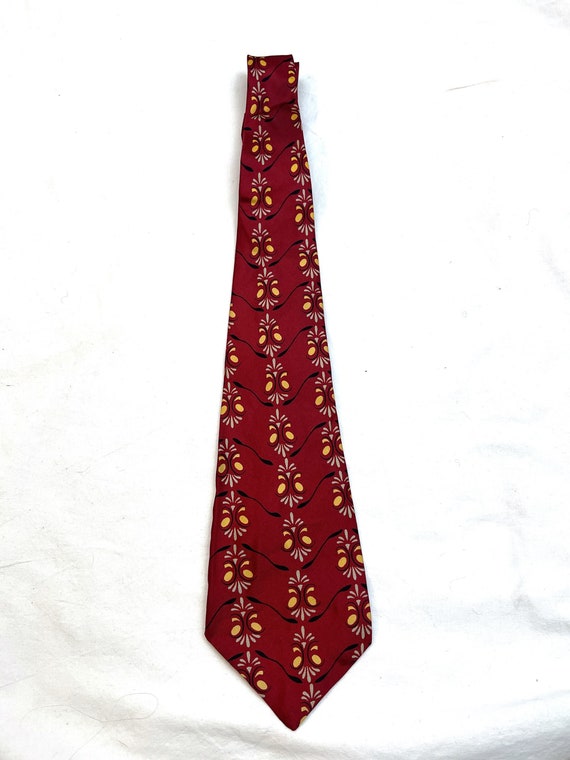 Vintage 40s 50s 1940s Silk Geometric Necktie Swing