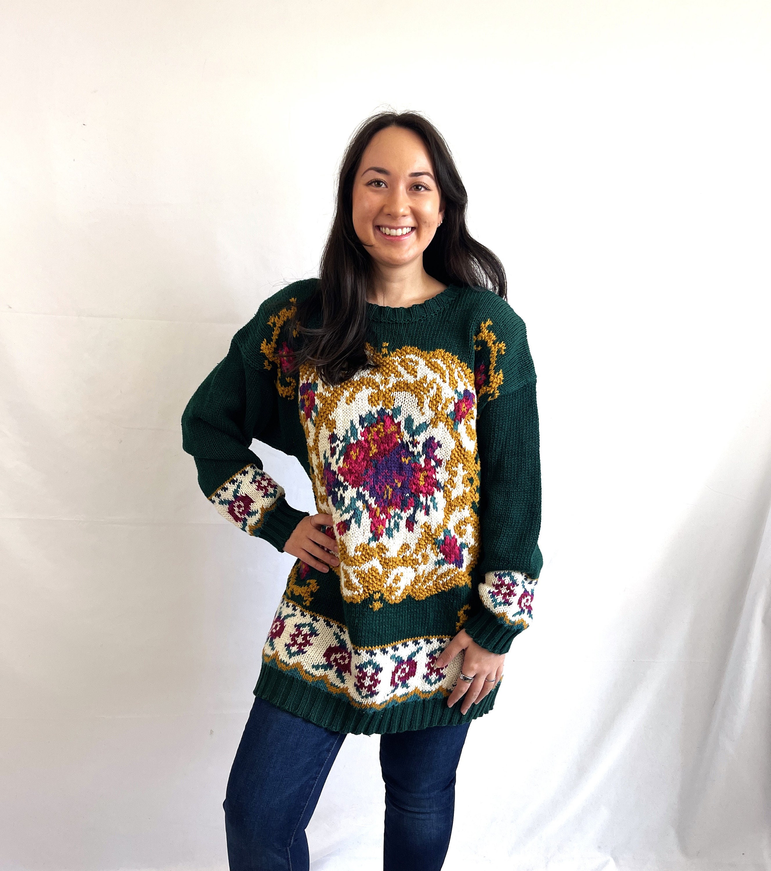 【archive】90s Flower brown knit sweater il_fullxfull.3719589875_6if3.jpg