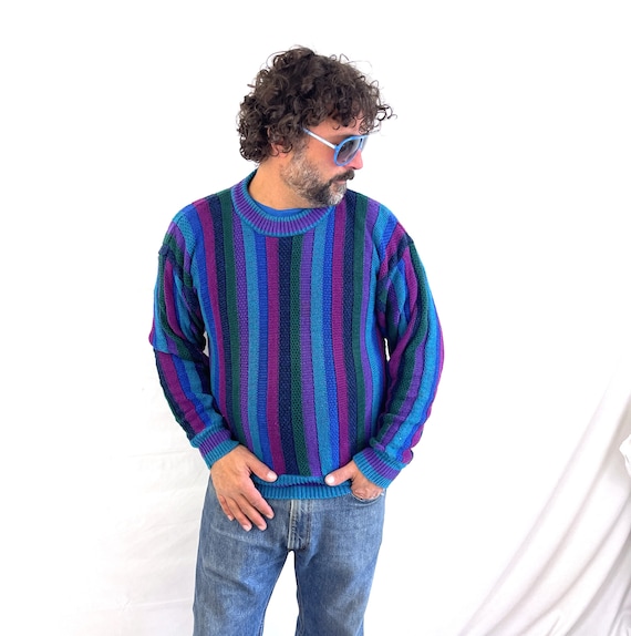 Vintage 80s 90s Rainbow Knit Sweater - Colours by… - image 2