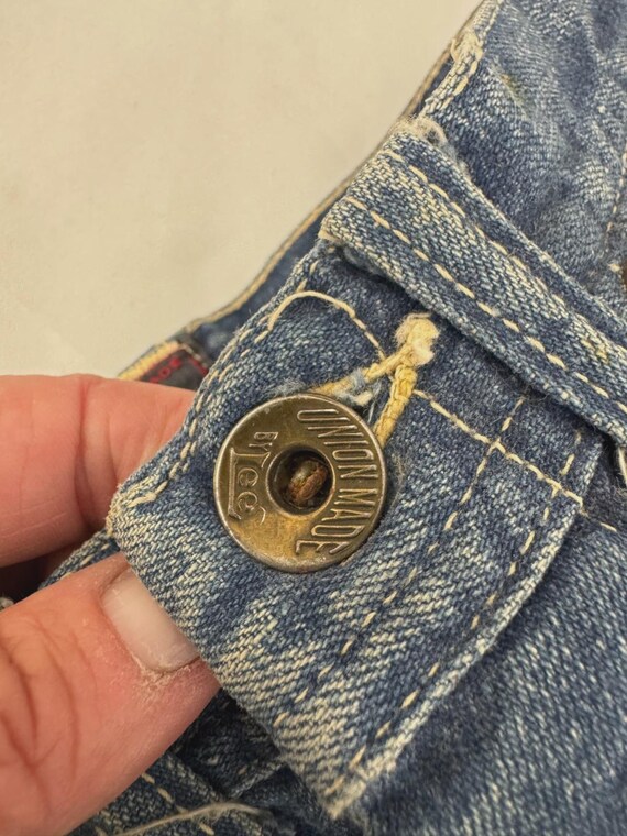 Vtg 40s Lee Riders Jeans Crotch Rivet Button Fly … - image 6