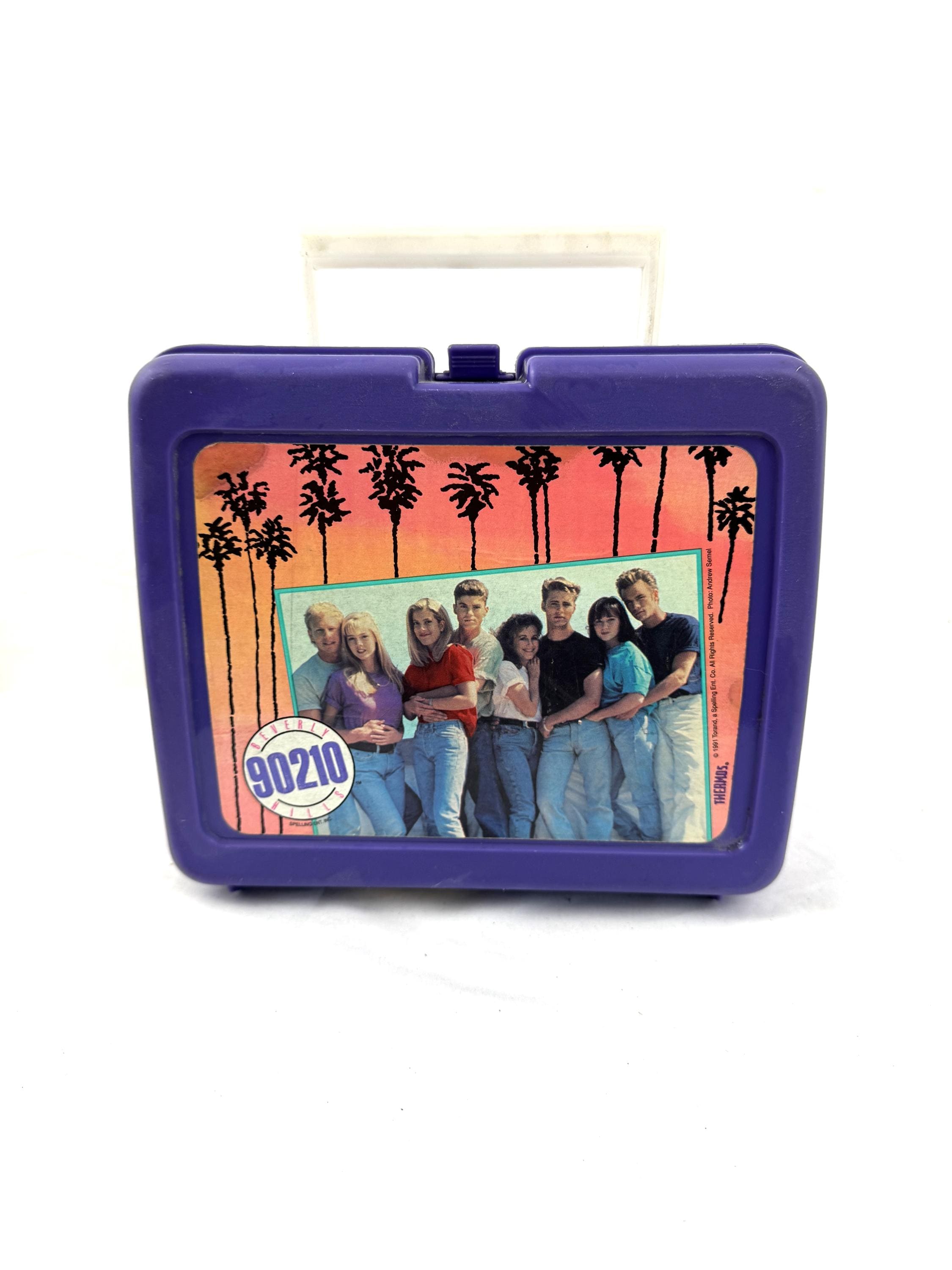 Vintage 90s Beverly Hills 90210 Plastic Purple Lunch Box - by