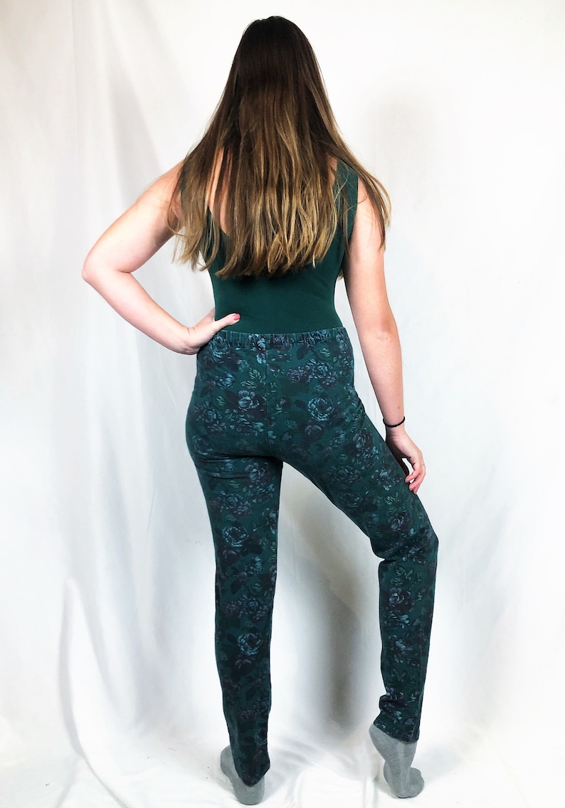 Vintage 1980s 80s Floral Spandex Leggings