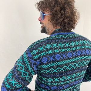 Maglione Vintage anni '80 anni '90 Rainbow Knit Santana immagine 6