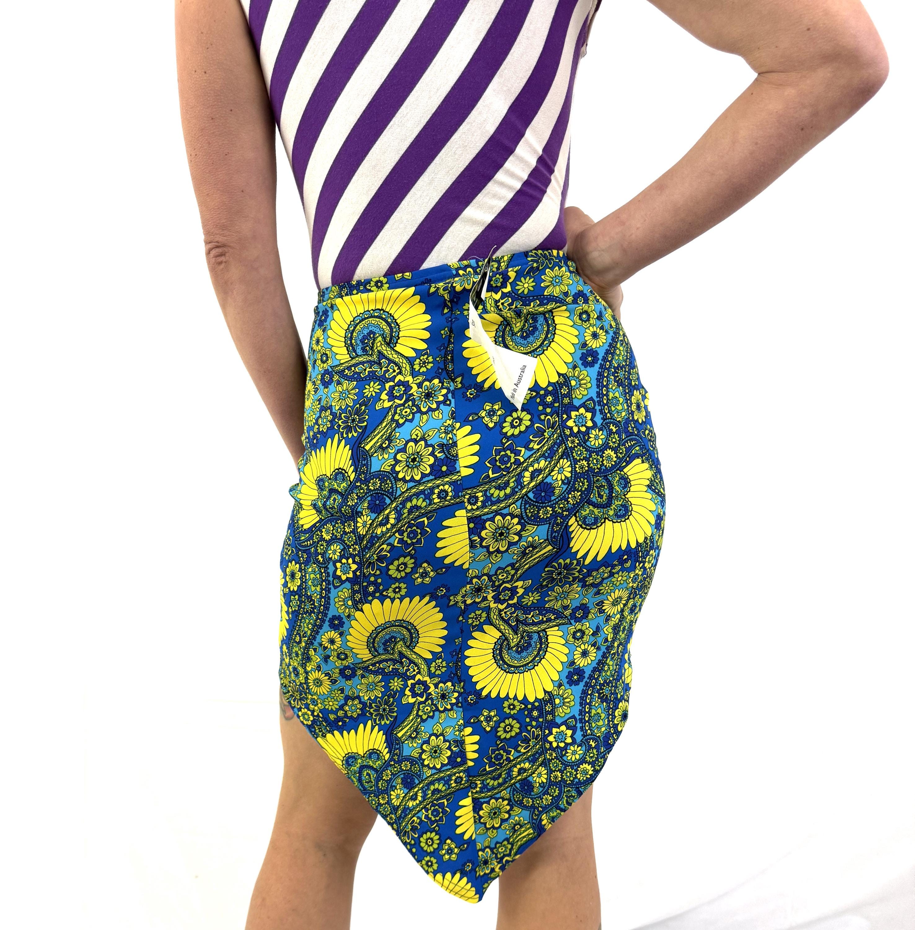 Vintage 90s Y2K 1990s Australian Flower NWT Midi Skirt - B.I.A.
