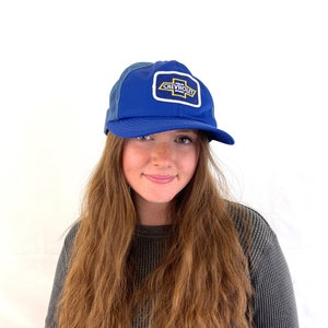 Casquette trucker bleue Chevrolet Chevy Car Trucker vintage des années 80