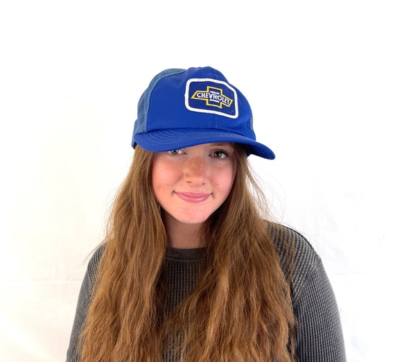 Retro 80s Hat Cap Licensed Chevrolet Chevy Trucks Tan Navy Blue Bill Car Show Hat Cap Licensed Chevrolet Chevy Nostalgic Tan Navy Blue  main image 2