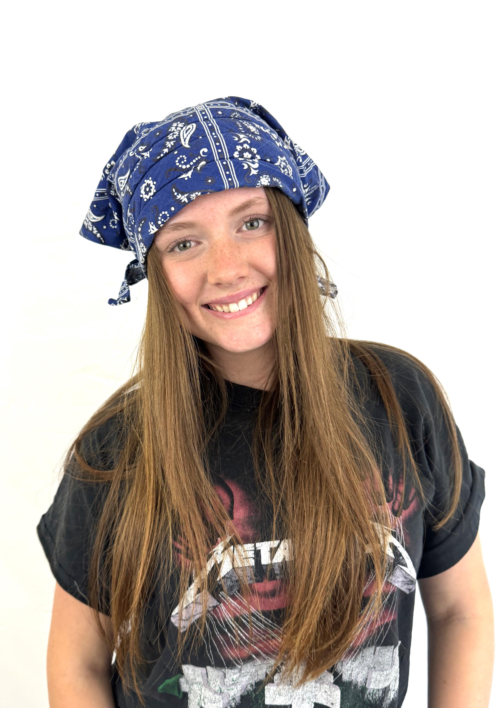 Vintage Bandana Blue Paisley Head Scarf Kerchief - Etsy