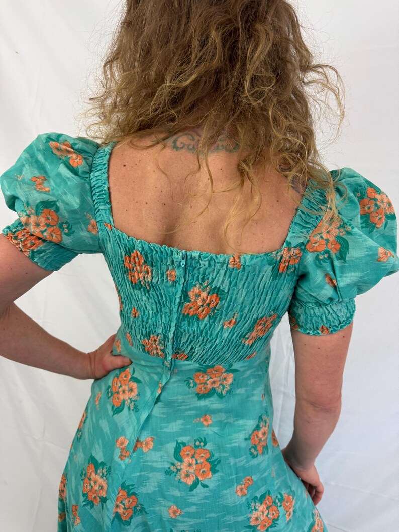 Vintage 1970s 70s Hawaiian Style Floral Ruched Empire Maxi Dress - Etsy