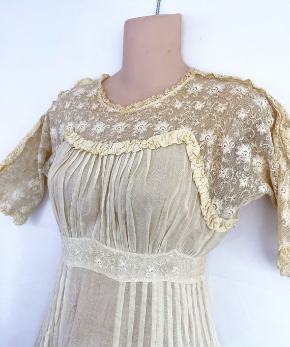 Amazing Vintage 1900s Victorian Cotton Lace Antiq… - image 3