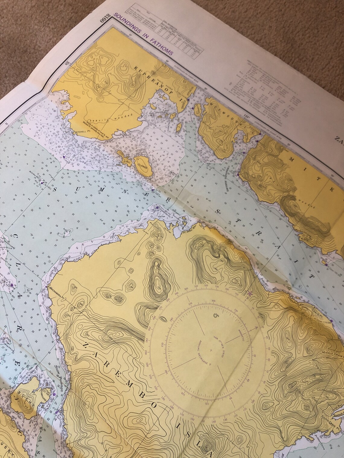 Vintage 1970s 70s Zarembo Island Alaska Nautical Coast Survey Etsy