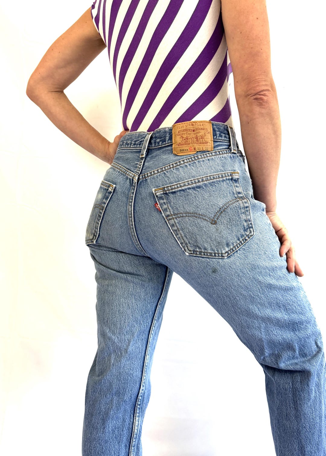 Levis 501 90s USA製 W32 L30 Levis 501 Vintage 90s USA XX Straight Leg Jeans Blue Light Wash