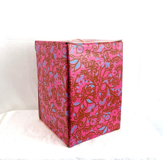 Vintage 1960s 60s Pink Psychedelic Wig Box Case - image 3