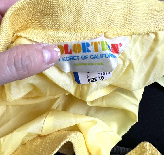 Vintage 1970s 70s Yellow Kolortron Wide Leg Legge… - image 7