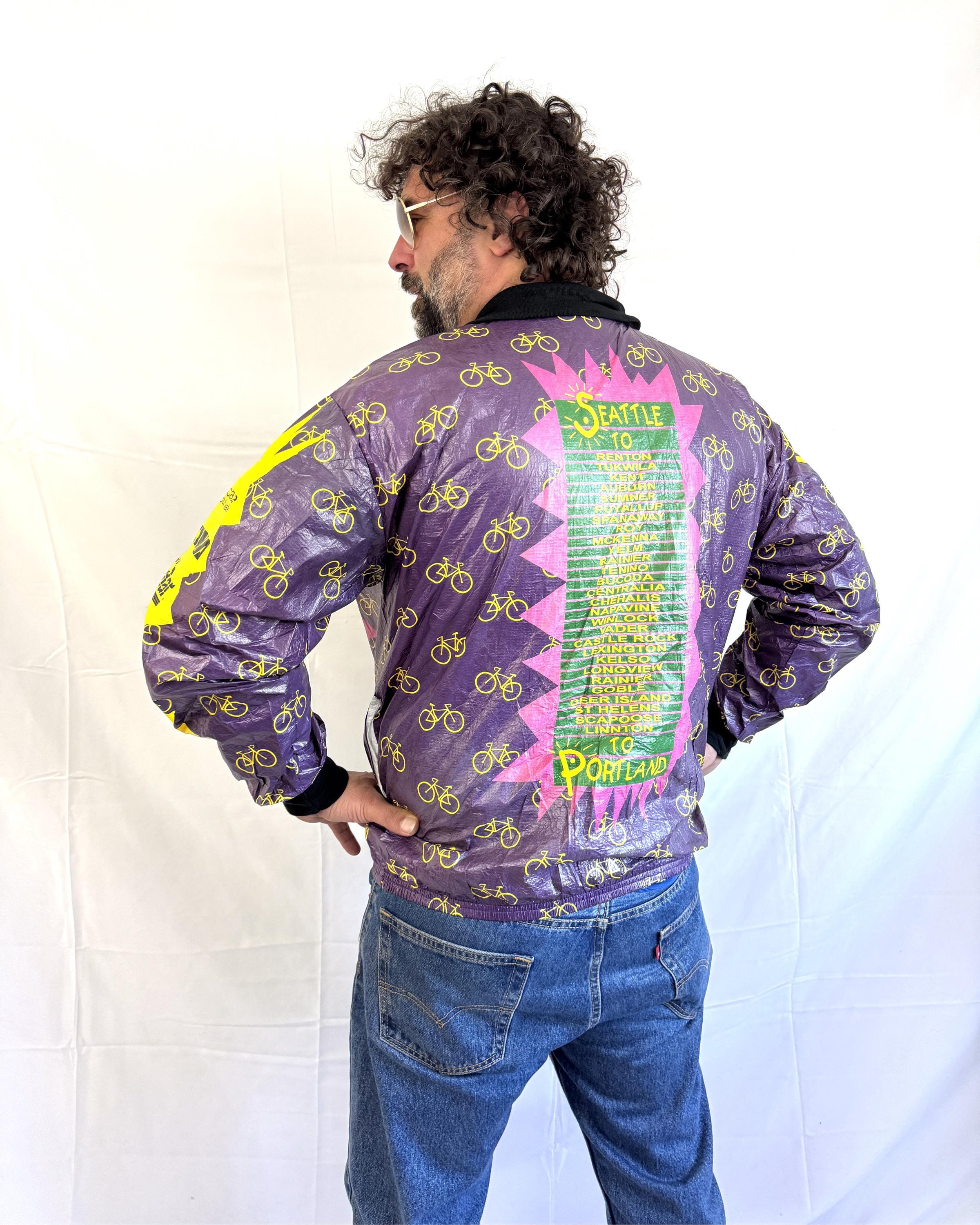 Vintage 1995 90s 1990s Cycling Bicycle Tyvek Jacket - STP Race