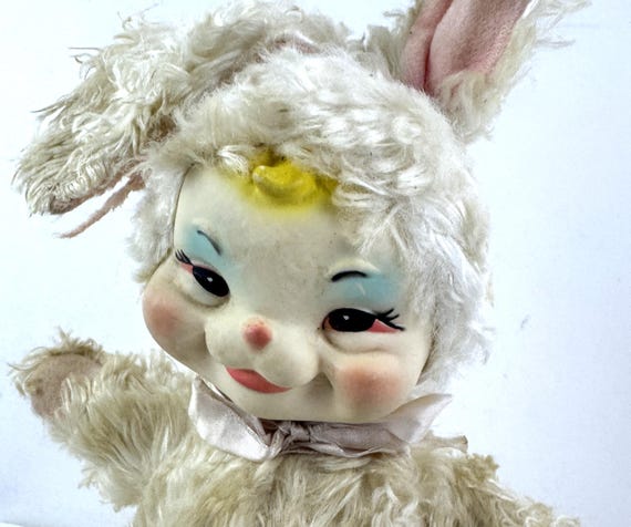 RARE Vintage 1950s 50s Rubber Face RUSHTON Rubber Face Rabbit