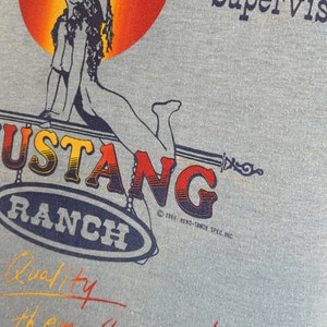 Vintage Rare 80s Blue Mature Mustang Ranch Brothel Tshirt Tee Shirt image 5