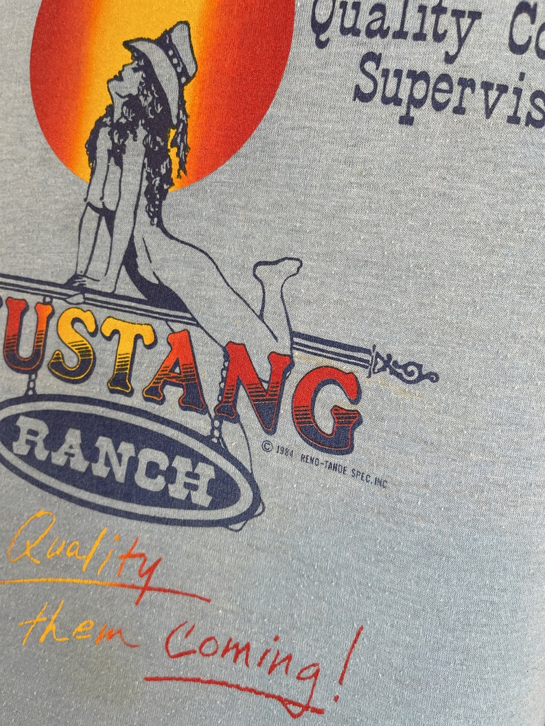 Vintage Rare 80s Blue Mature Mustang Ranch Brothel Tshirt Tee Shirt image 5