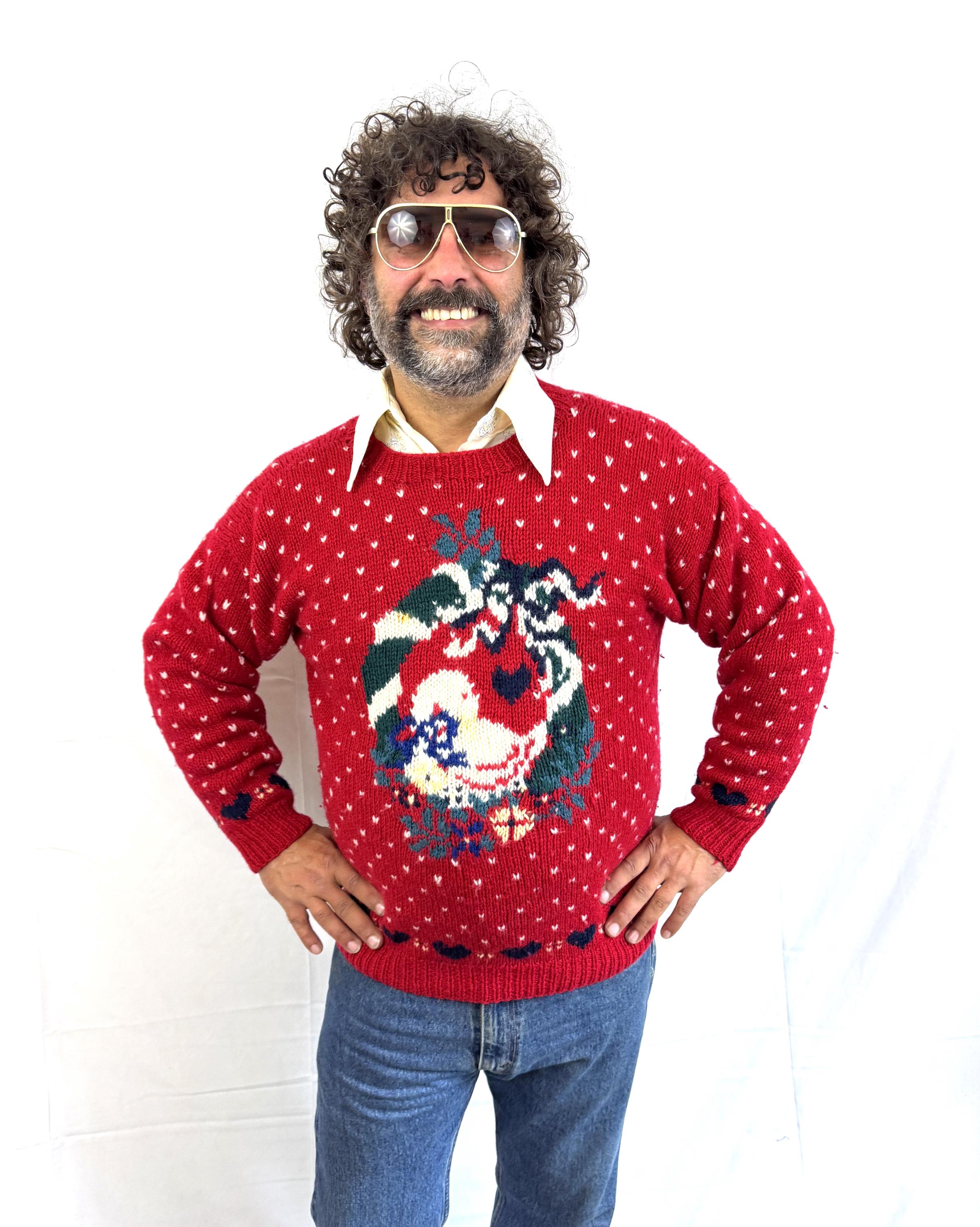 Vintage 1989 Eddie Bauer Knit Winter Wool Goose 1980s 80s Sweater