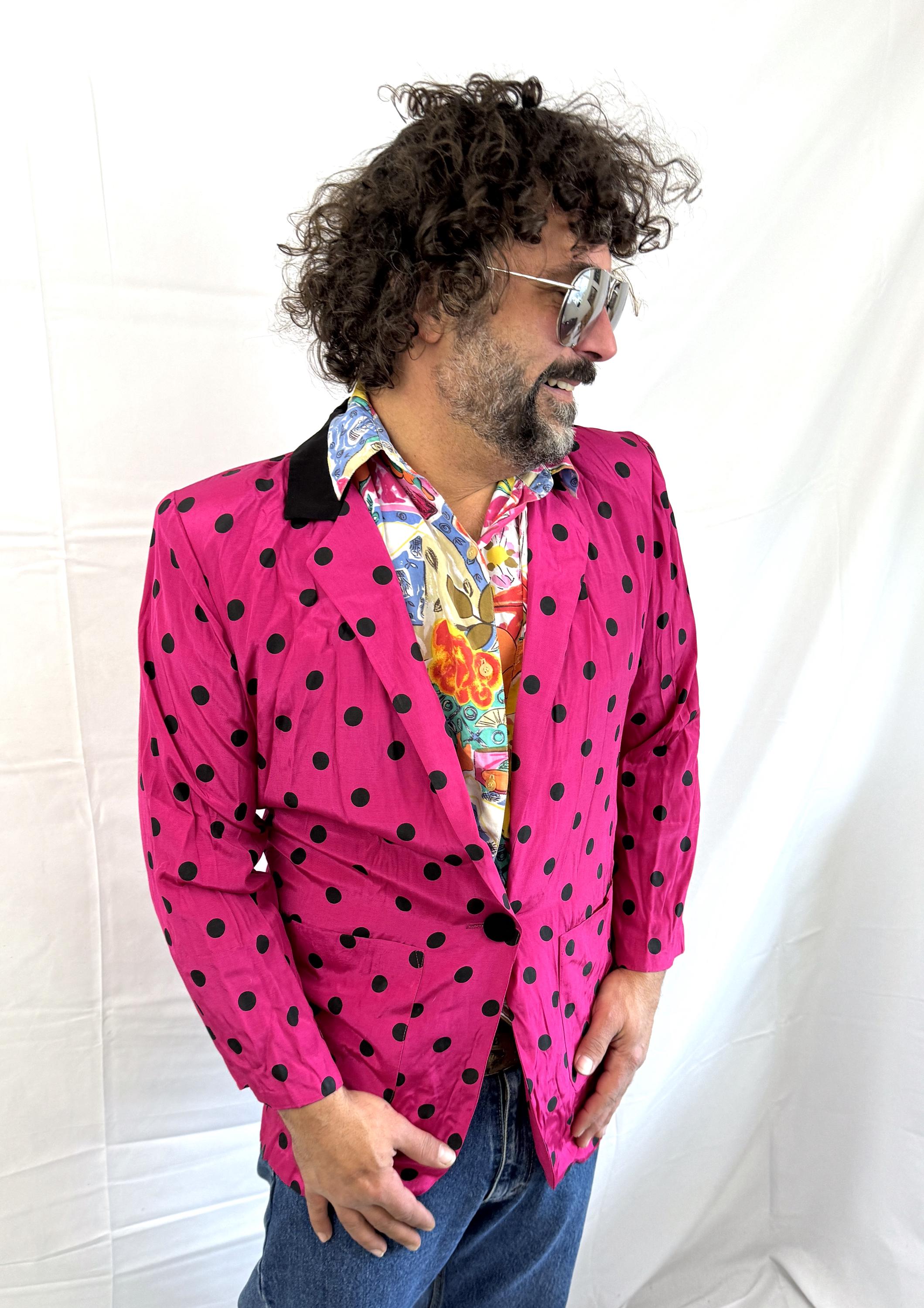 ヴィンテージ 80 年代 90 年代 ピンク ポルカ ドット フィット