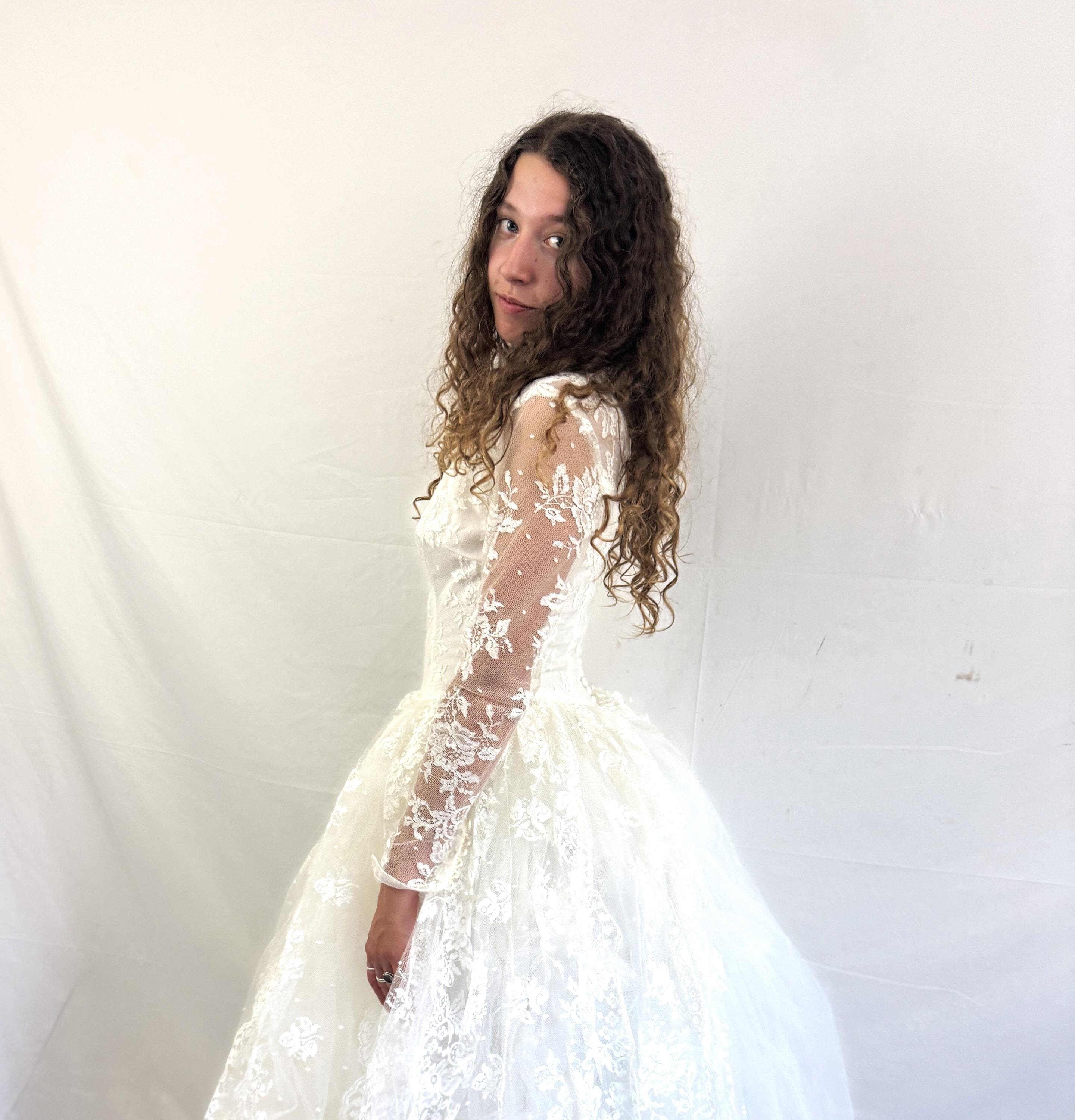 Vintage 1950s Lace Wedding Gown - the Bon Marche - Etsy