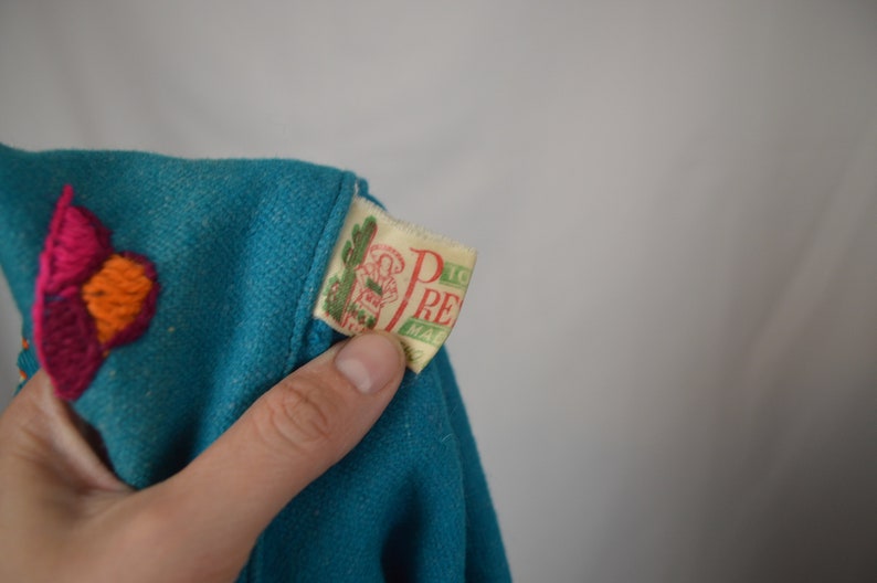 Made in Mexico WOW 1950s 50s Mexican Vintage Hand Embroidered Wool Shirt Jacket