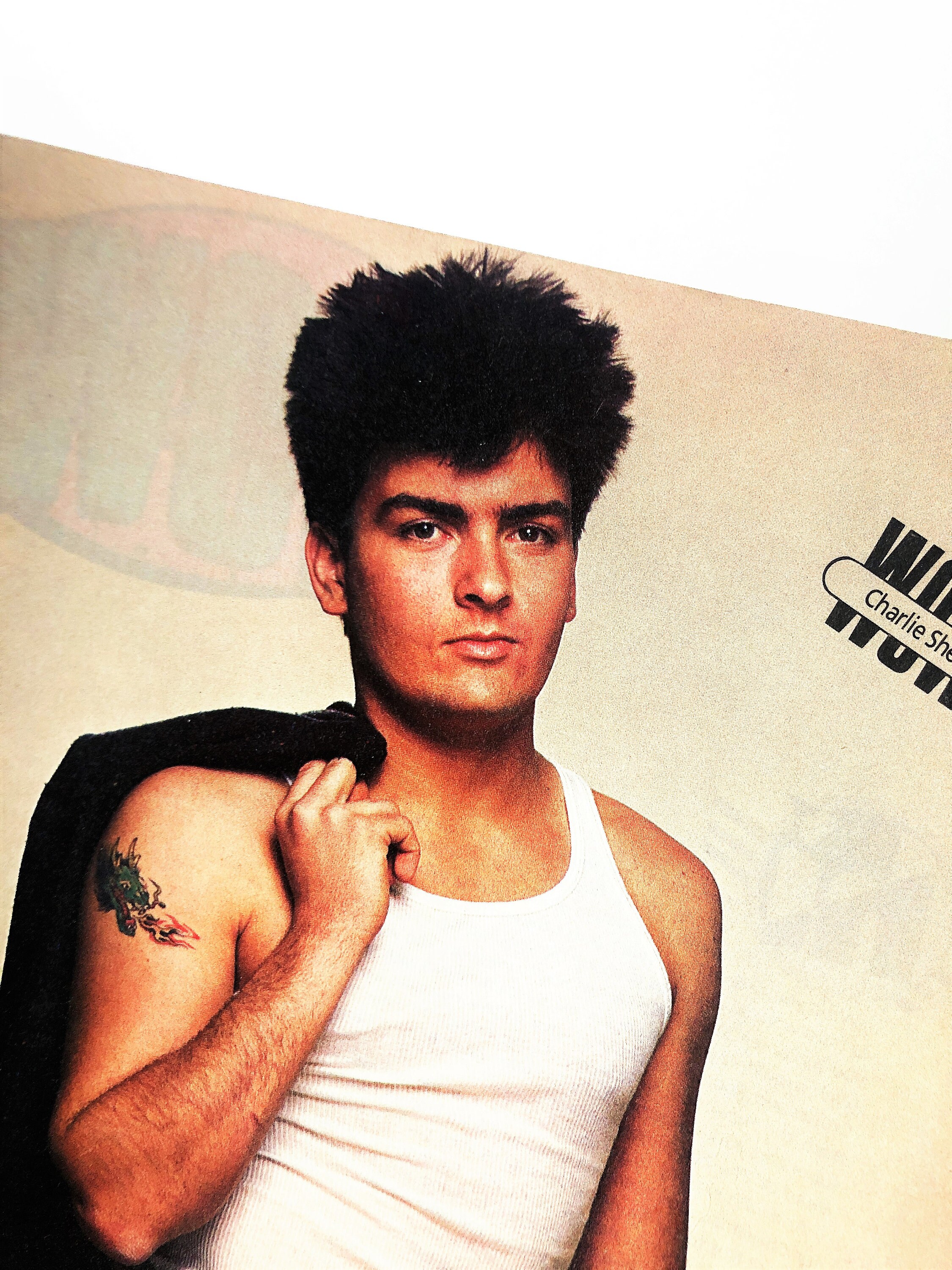 Vintage 1980 80s Charlie Sheen WOW Poster Magazine Page Tear Etsy