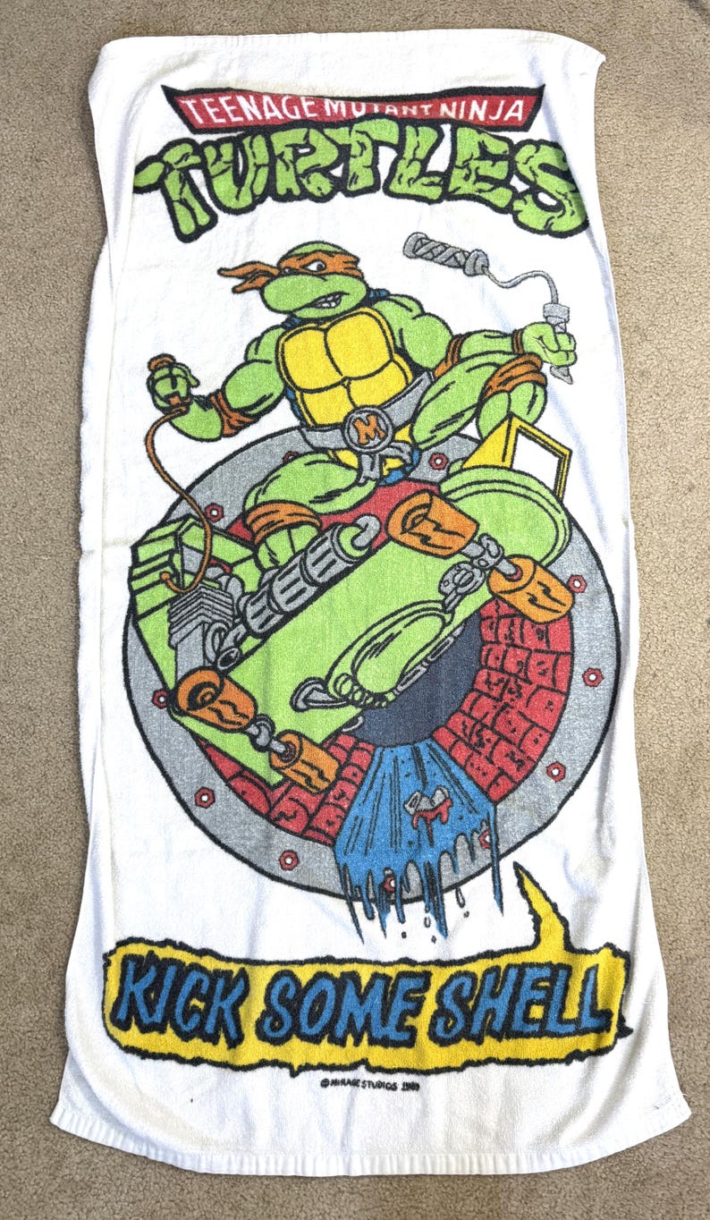 Vintage 1980s 80s 1989 TMNT Teenage Mutant Ninja Turtle Michelangelo ...