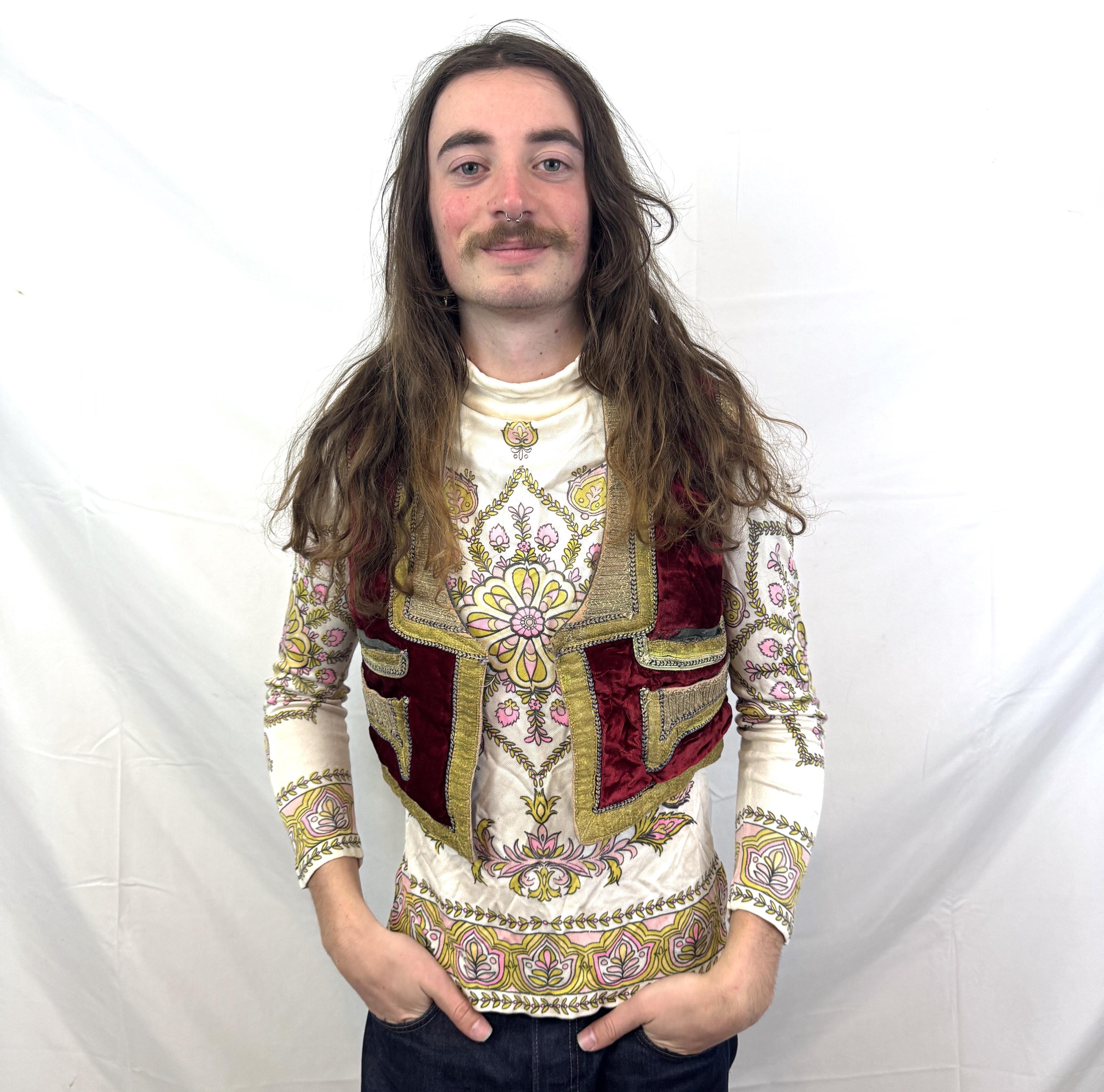 Vintage Antique Turkish Afghan Embroidered Waistcoat Turkey