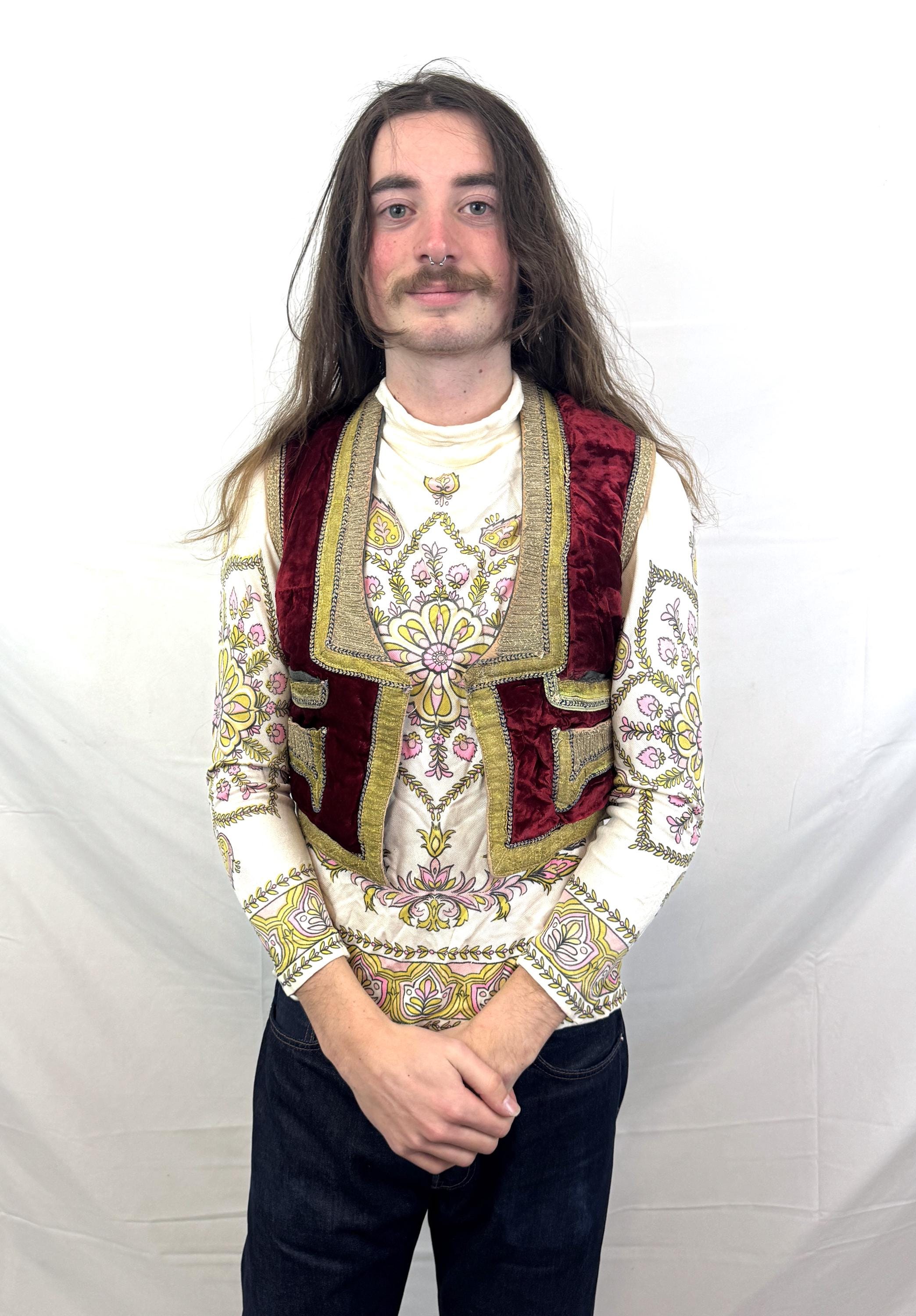 Vintage Antique Turkish Afghan Embroidered Waistcoat Turkey