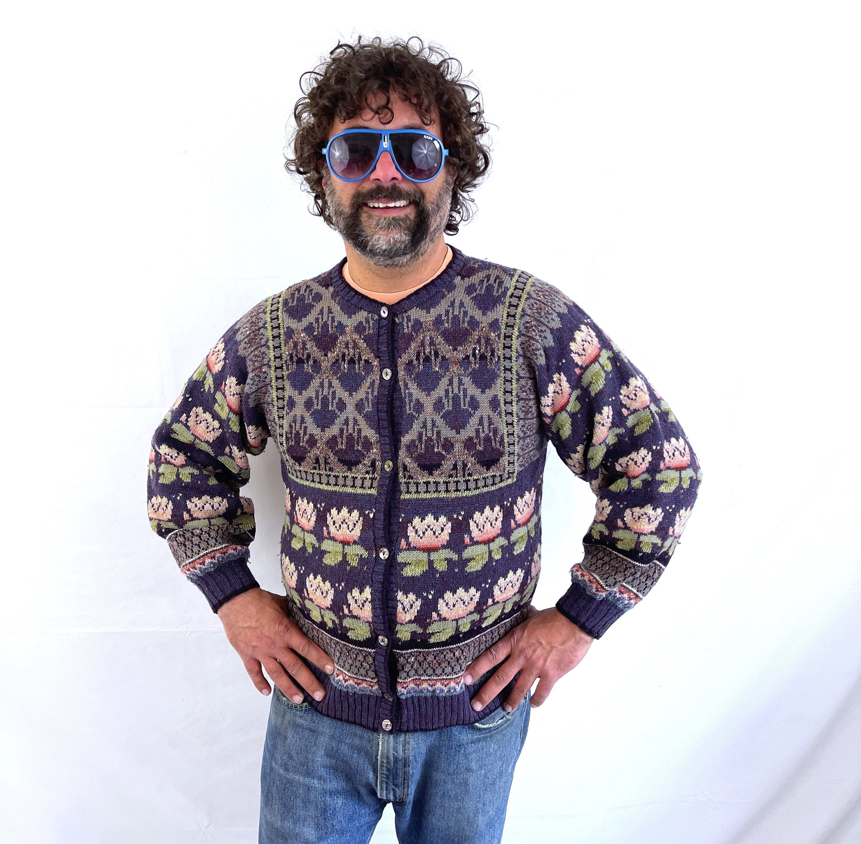 80's~90's ファッション Ben Nevis 100%カシミヤ ネイビー